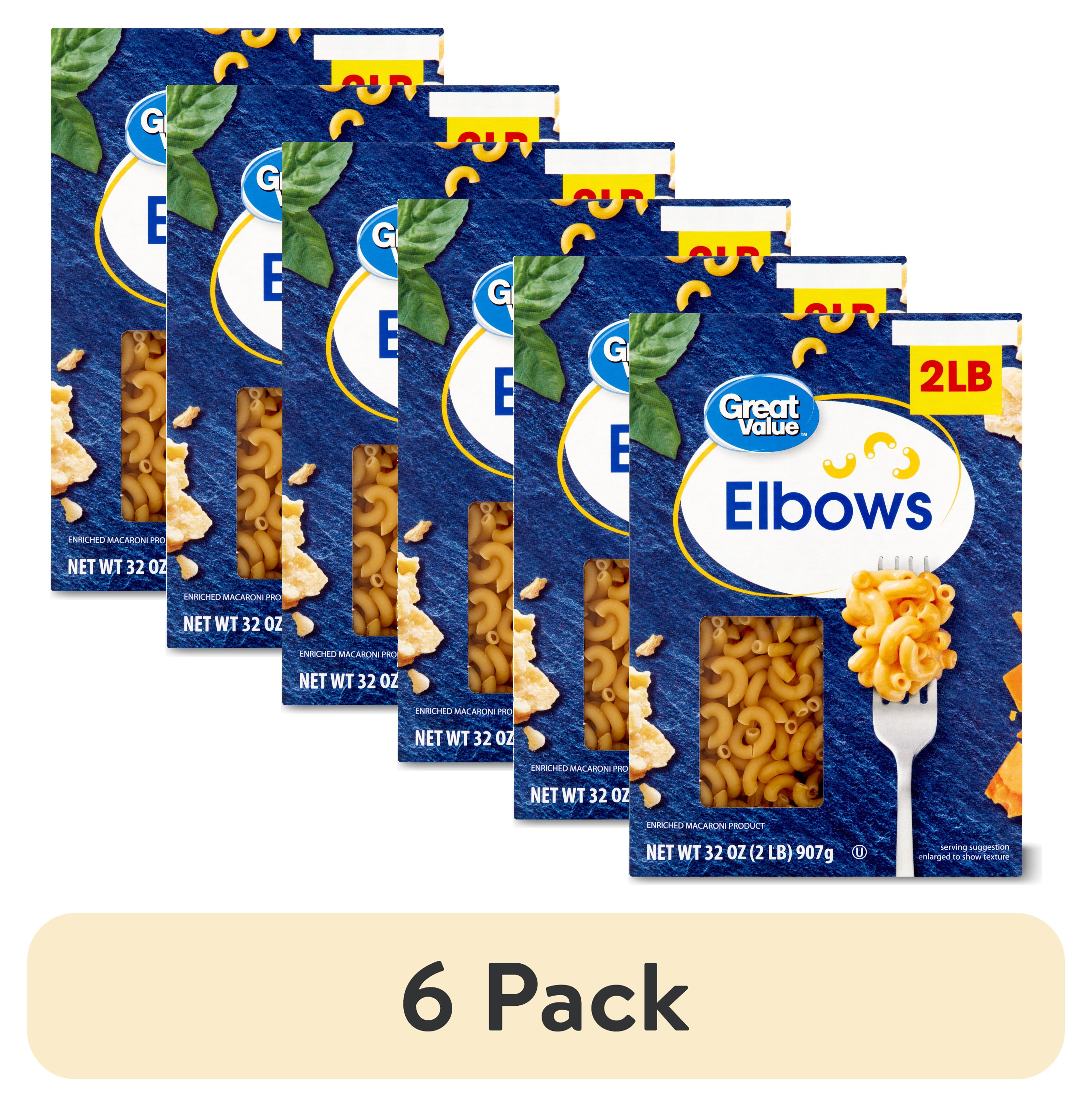 (6 pack) Great Value Elbows Pasta, 32 oz