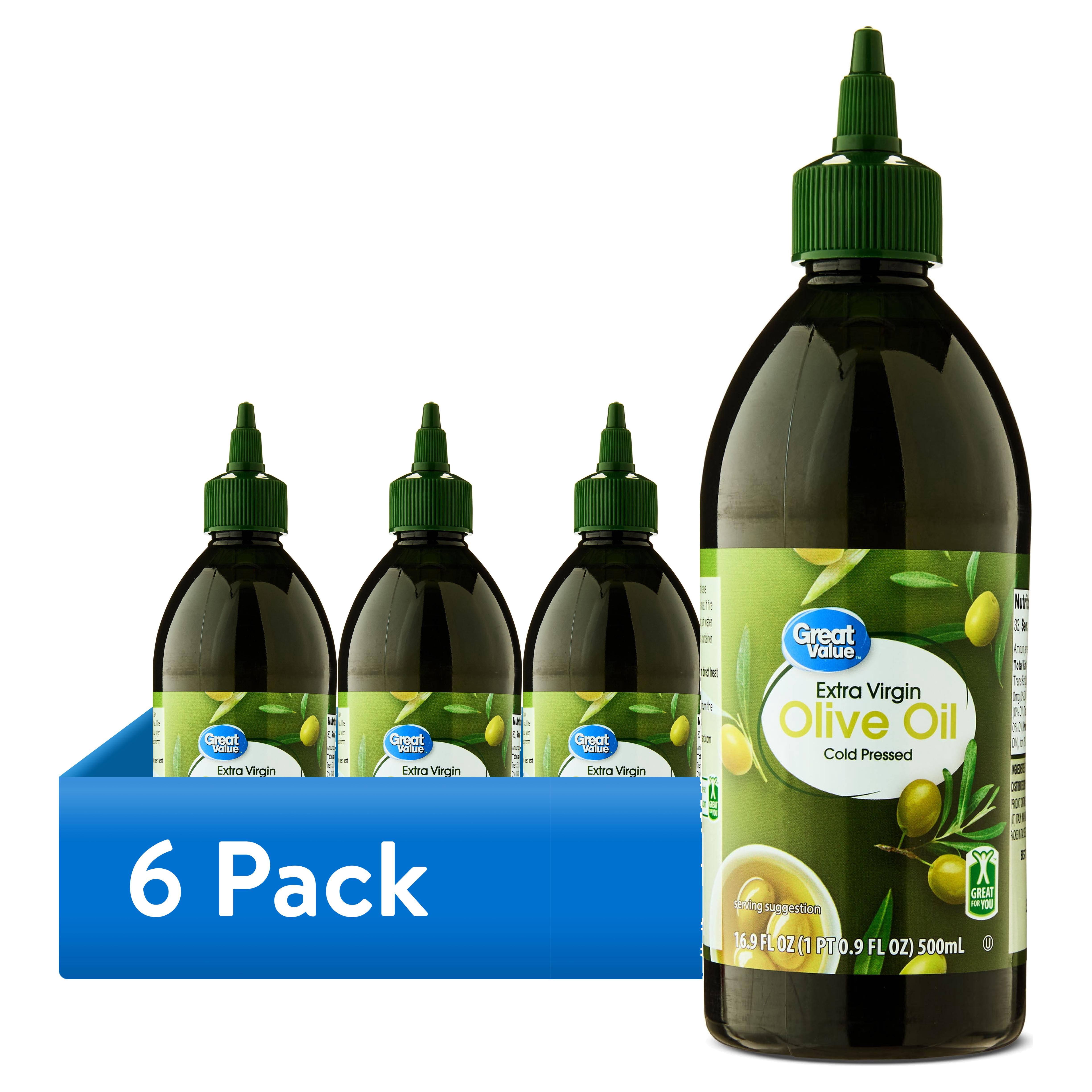 (6 pack) Great Value Extra Virgin Olive Oil Drizzle, Cold Pressed, 16.9 fl oz
