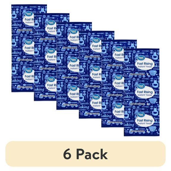 (6 pack) Great Value Fast Rising Instant Yeast, 0.25 oz, 3 Count