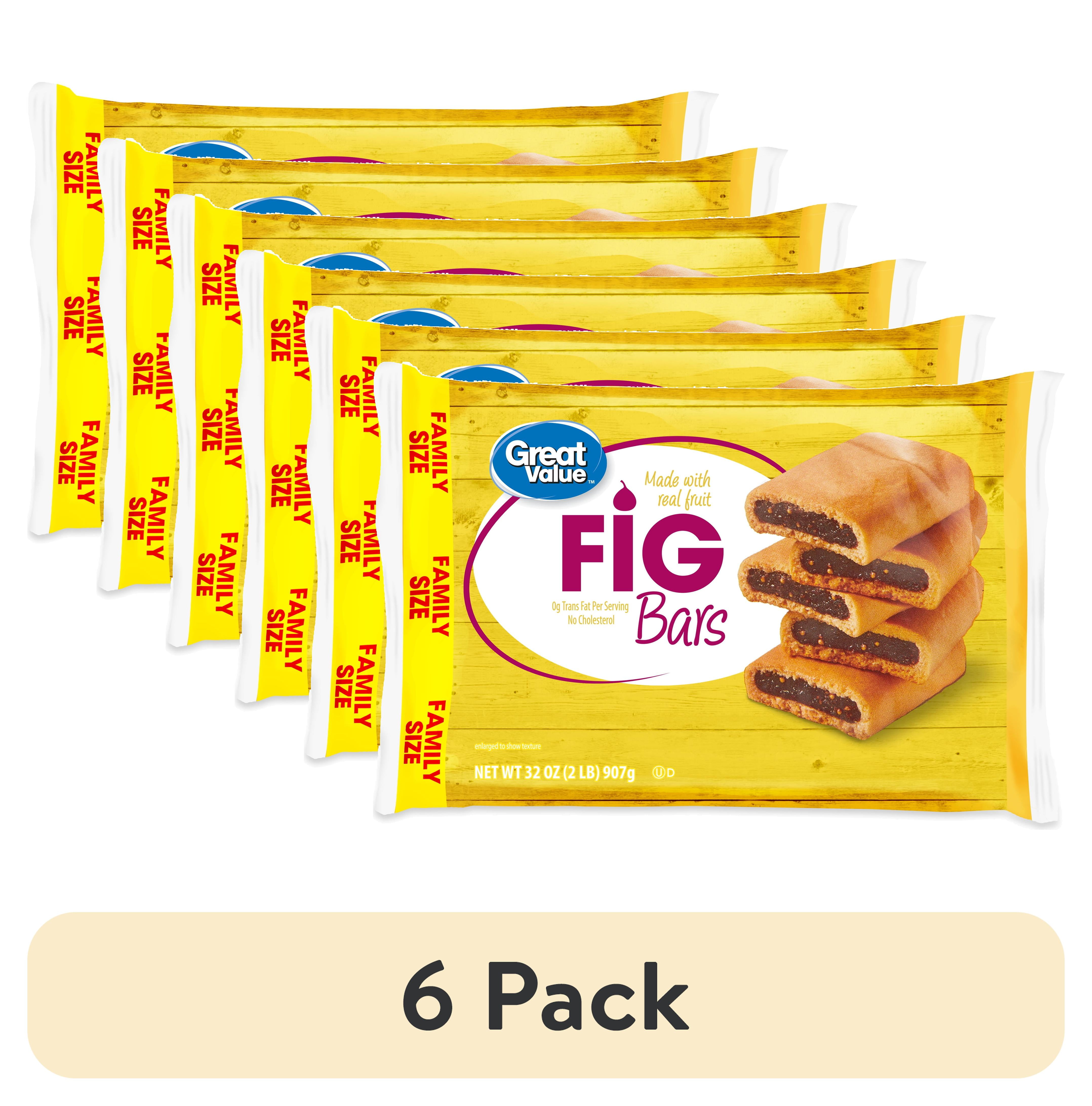 (6 pack) Great Value Fig Bars, 32 oz Plastic