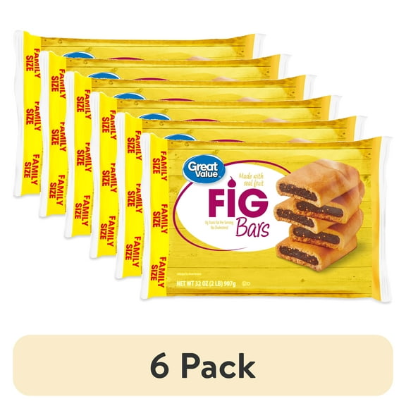 (6 pack) Great Value Fig Bars, 32 oz