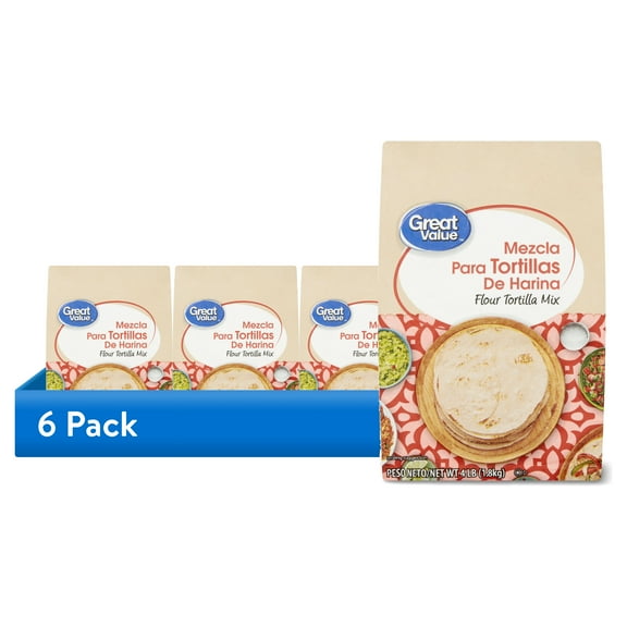 (6 pack) Great Value Flour Tortilla Mix, 64 oz