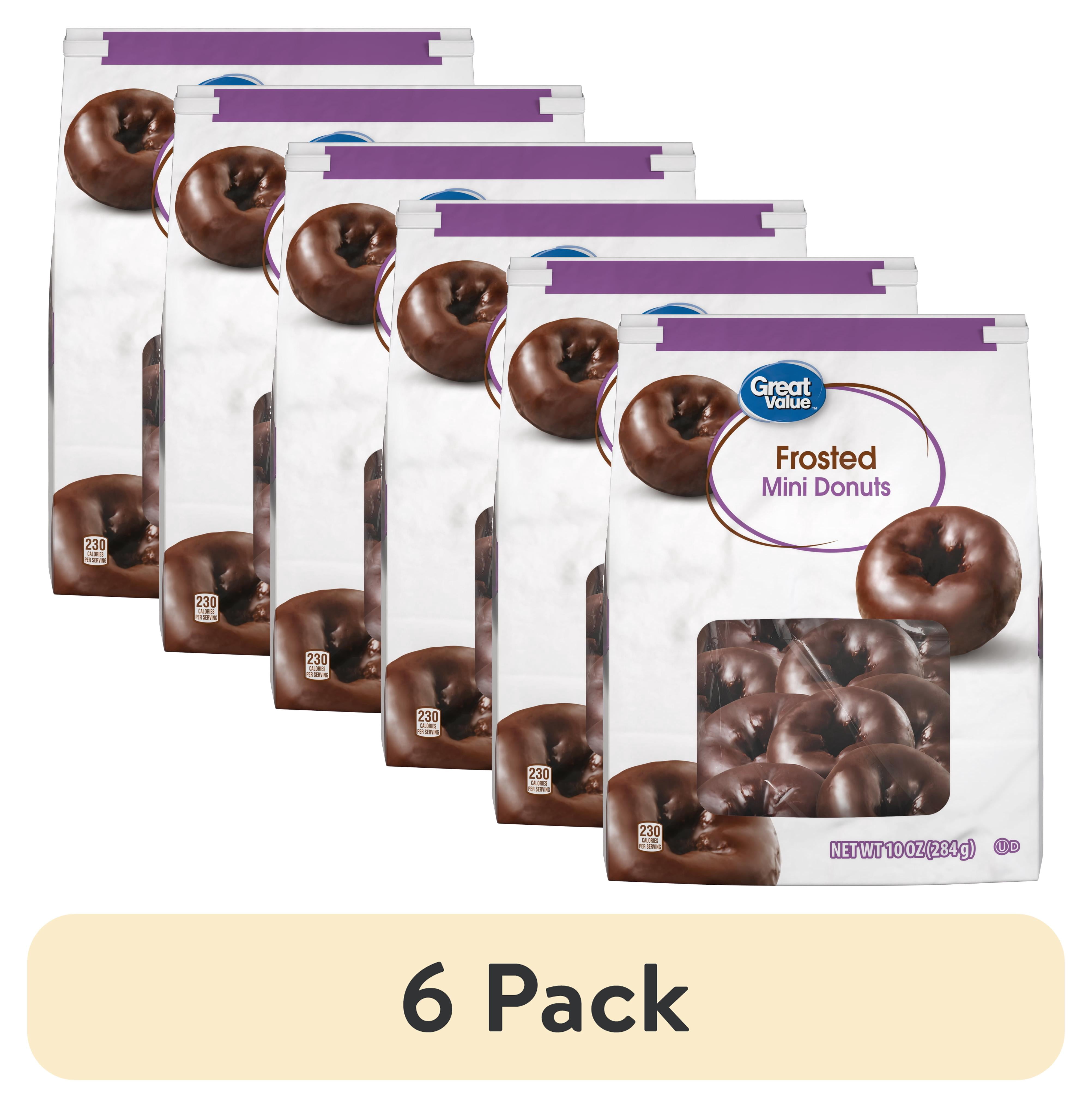 (6 pack) Great Value Frosted Mini Donuts, 10 oz