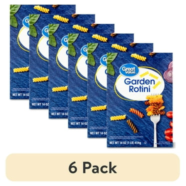(6 pack) Great Value Garden Rotini Pasta, 16 oz