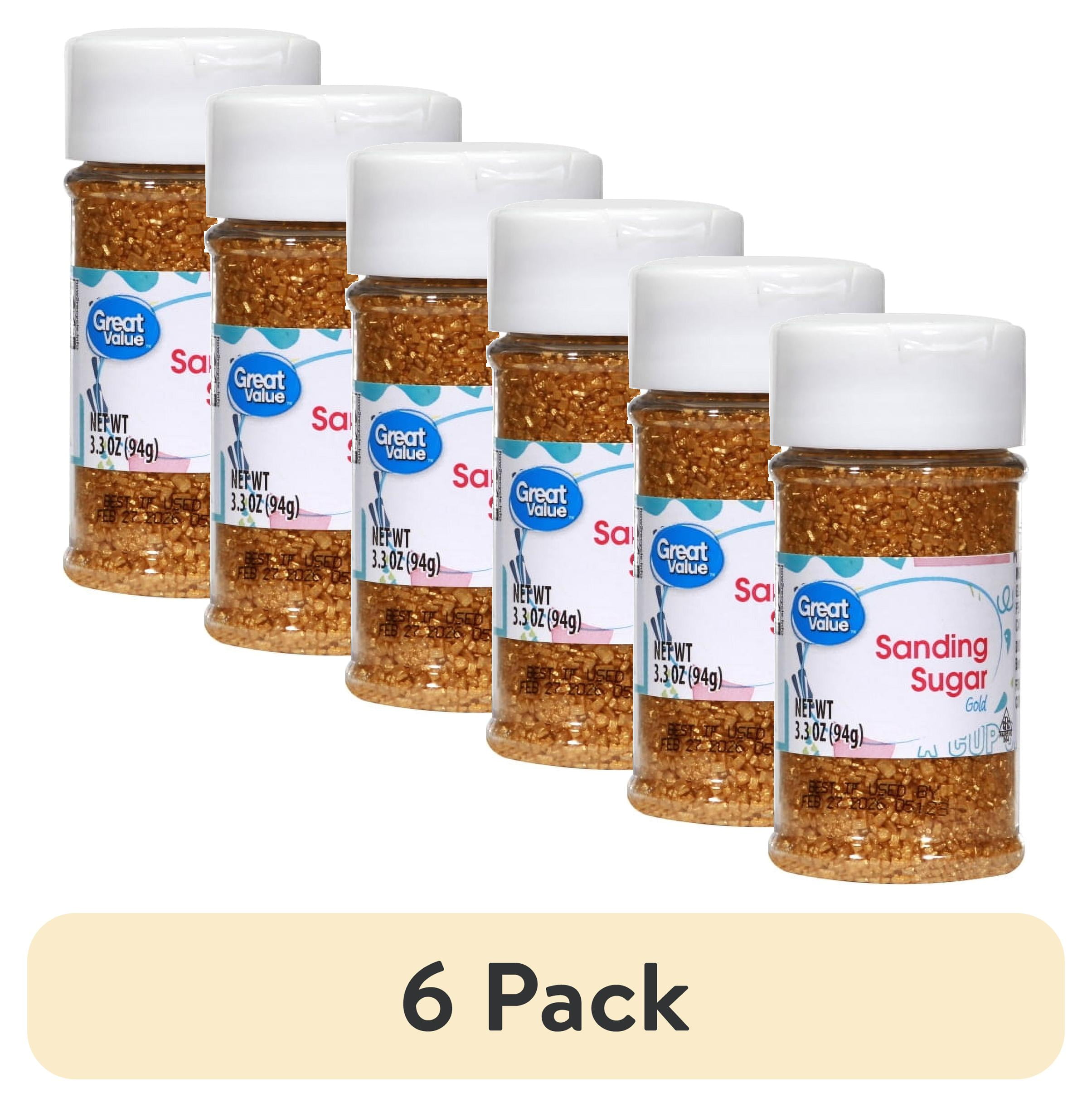 (6 pack) Great Value Gold Sparkling Sugar, 3.3 oz