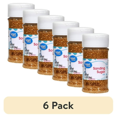 (6 pack) Great Value Gold Sparkling Sugar, 3.3 oz