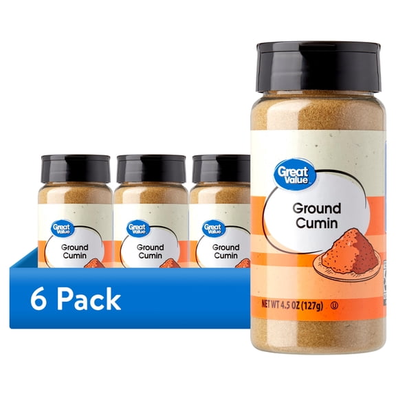 (6 pack) Great Value Ground Cumin, 4.5 oz