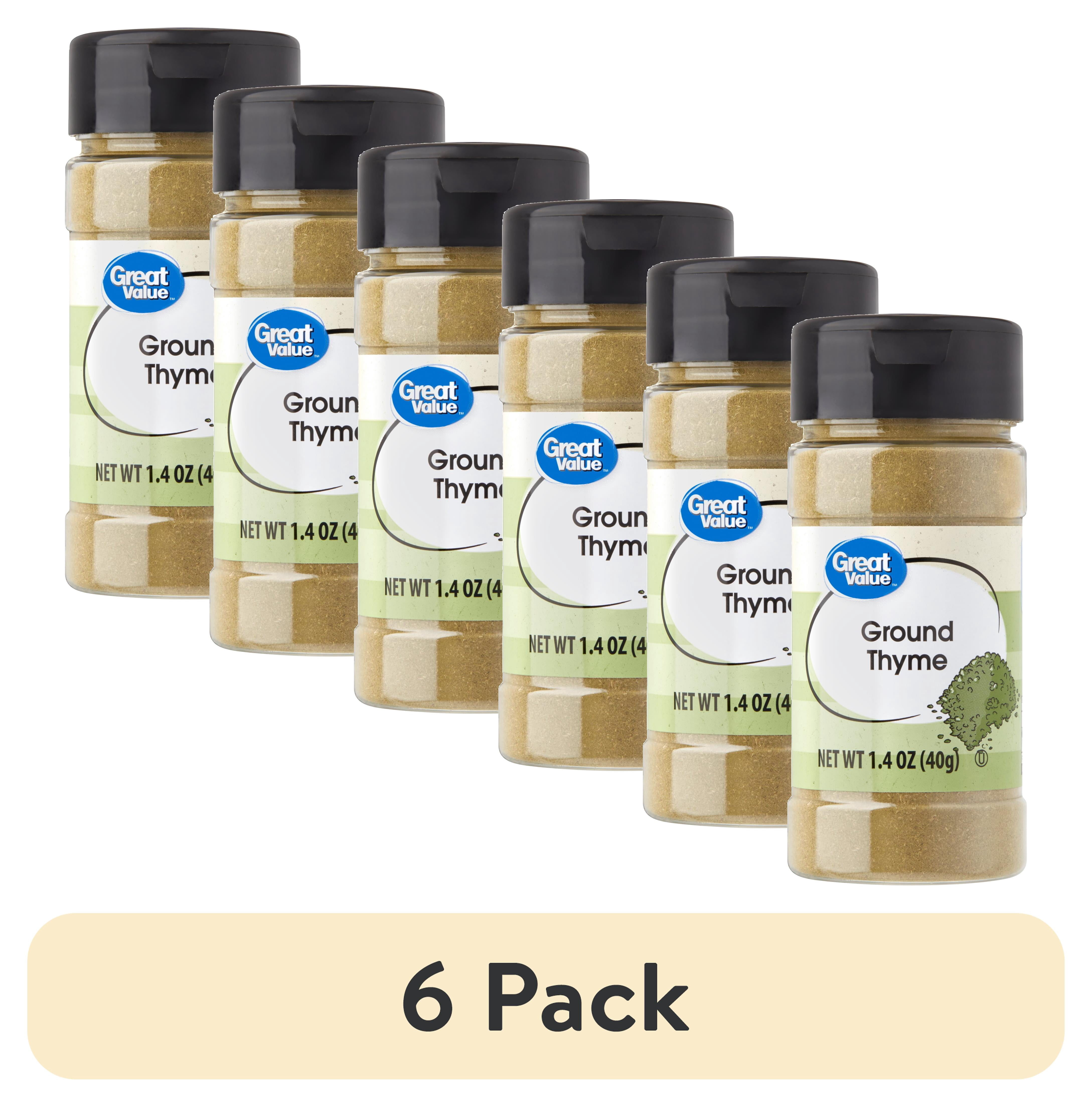 (6 pack) Great Value Ground Thyme, 1.4 oz