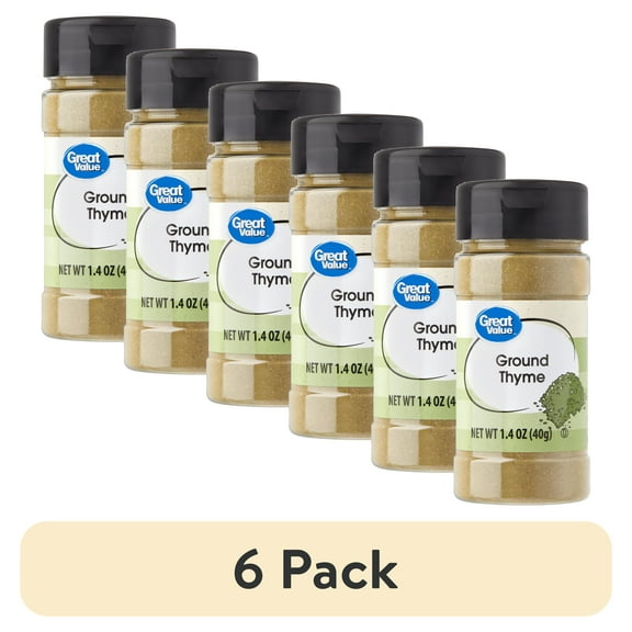 (6 pack) Great Value Ground Thyme, 1.4 oz