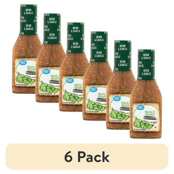 (6 pack) Great Value Herb & Garlic Marinade, 12.25 fl oz