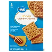 (6 pack) Great Value Honey Graham Crackers, 14.4 oz, 8 Count