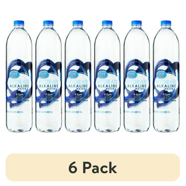 (6 pack) Great Value Hydrate Alkaline Water, 33.8 fl oz Bottle