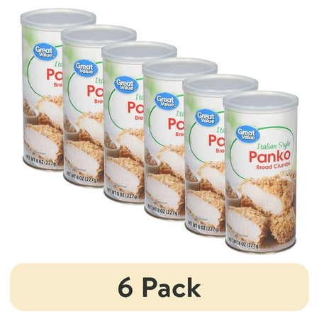 (6 pack) Great Value Italian Style Panko Bread Crumbs, 8 oz