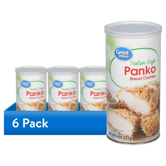 (6 pack) Great Value Italian Style Panko Bread Crumbs, 8 oz