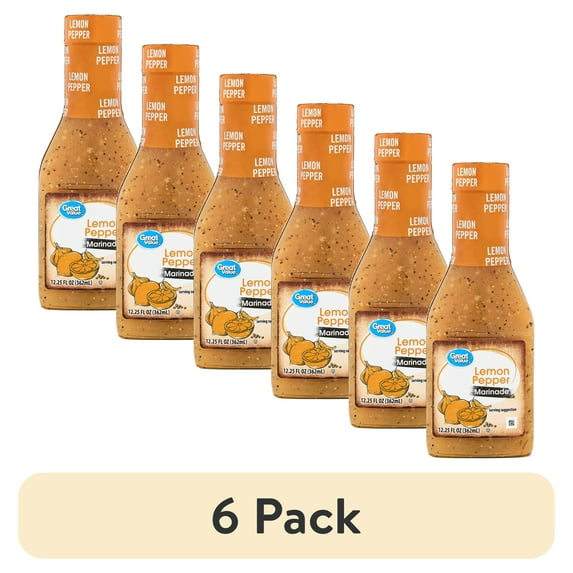 (6 pack) Great Value Lemon Pepper Marinade, 12.25 fl oz