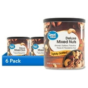 (6 pack) Great Value Lightly Salted, Deluxe Mixed Nuts, 15.25 oz