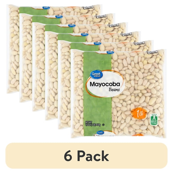 (6 pack) Great Value Mayocoba Beans, 16 oz