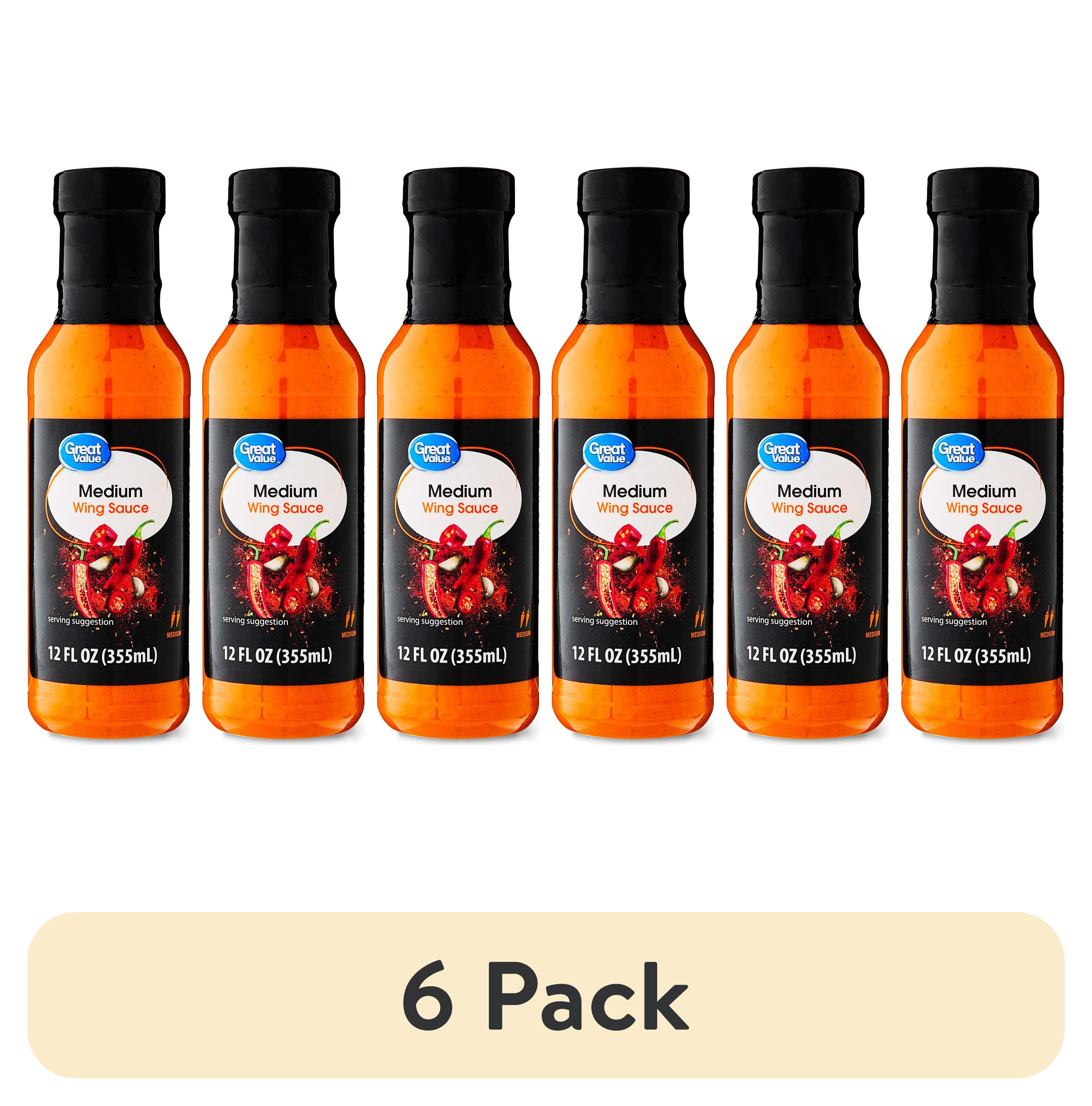 (6 pack) Great Value Medium Wing Sauce, 12 fl oz