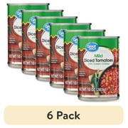 (6 pack) Great Value Mild Diced Tomatoes with Green Chilies, 10 oz