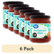 (6 pack) Great Value Mild Restaurant Style Salsa, 16 oz, Shelf Stable