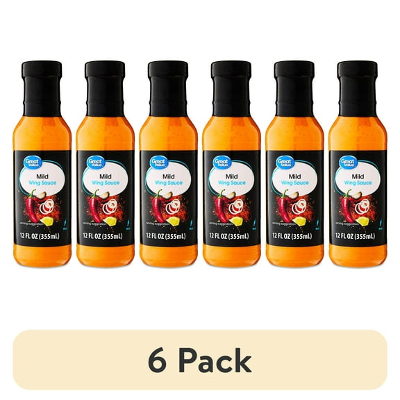 (6 pack) Great Value Mild Wing Sauce, 12 fl oz