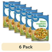 (6 pack) Great Value Mixed Vegetable Medley, Canned Mixed Vegetables, 14.5 oz Can