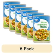 (6 pack) Great Value Mixed Vegetable Medley, Canned Mixed Vegetables, 14.5 oz Can