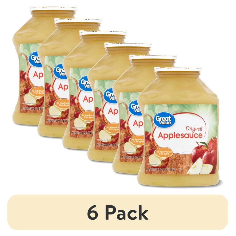 6 pack) Great Value Original Applesauce, 48 oz Jar - Walmart.com