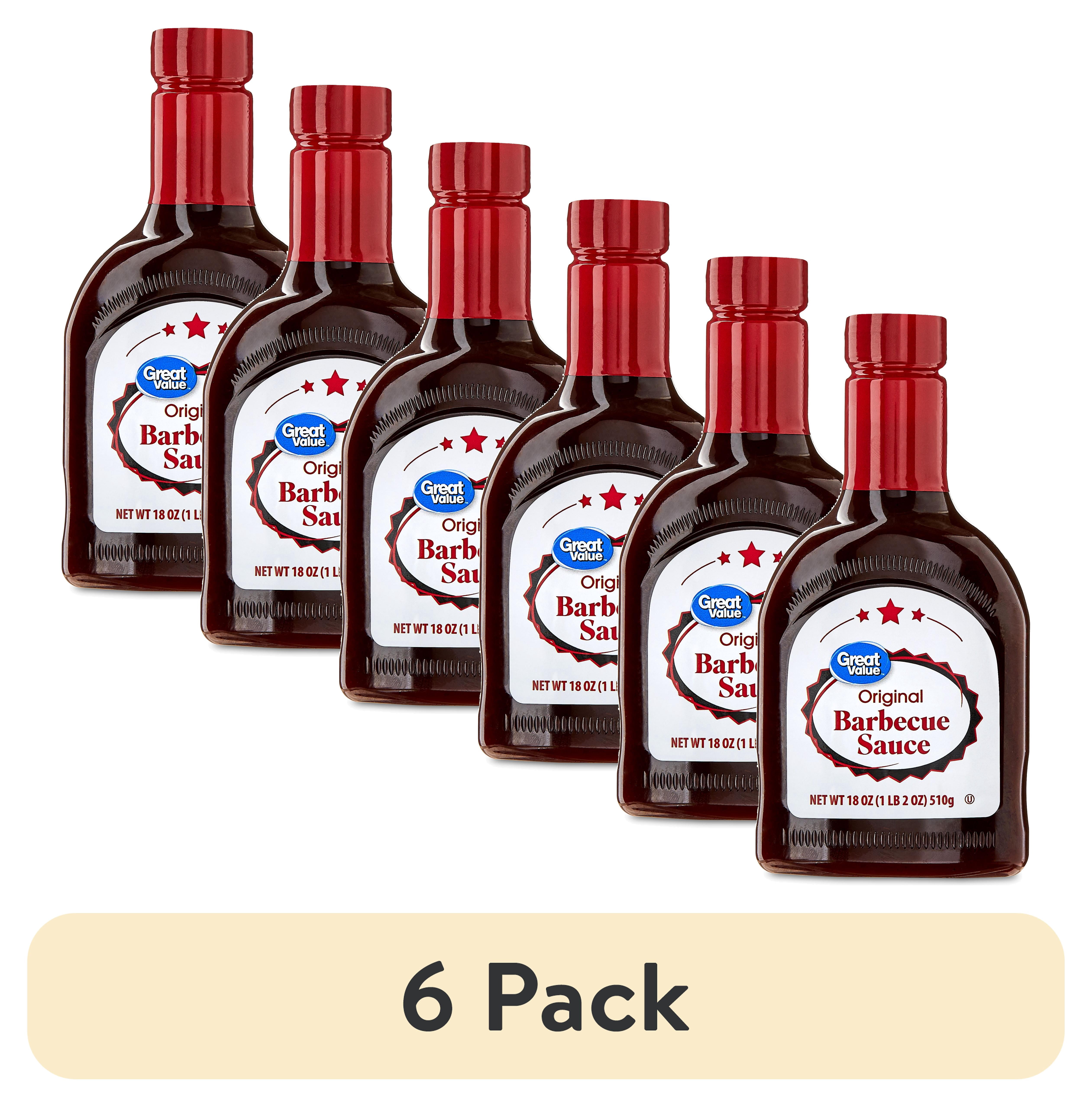 (6 pack) Great Value Original Barbecue Sauce, 18 fl oz