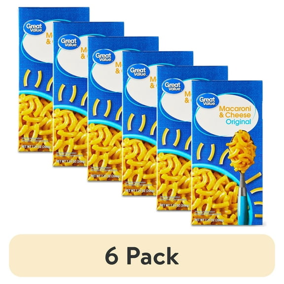 (12 pack) Great Value Original Macaroni & Cheese, 7.25 oz