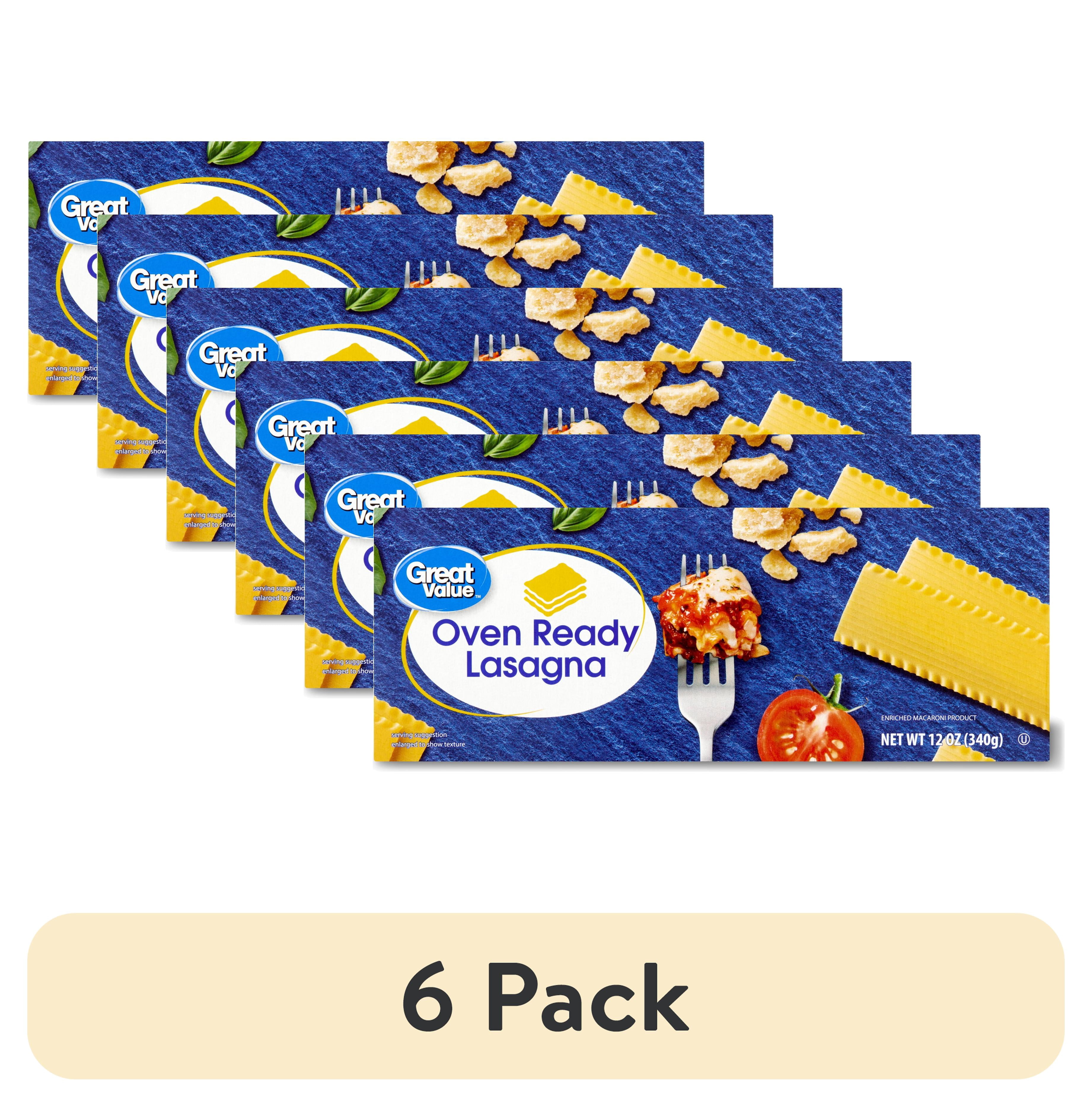 6 pack) Great Value Oven Ready Lasagna Pasta, 12 oz - Walmart.com