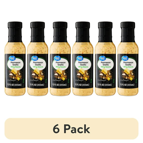 (6 pack) Great Value Parmesan Garlic Wing Sauce, 12 fl oz