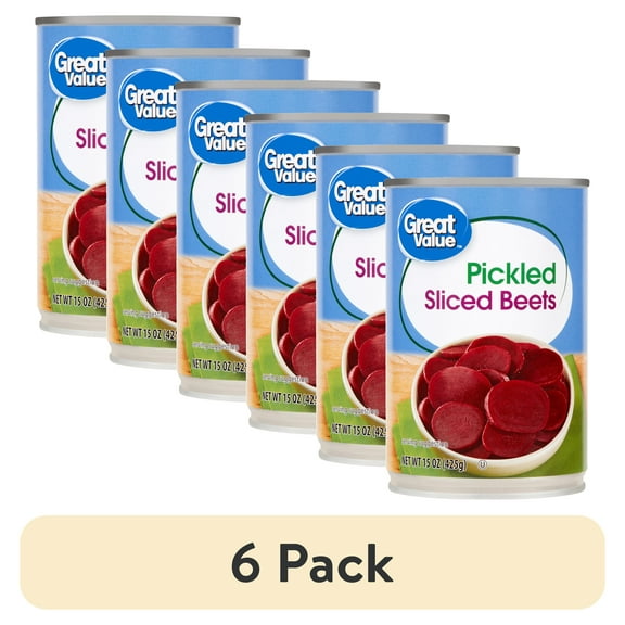 (6 pack) Great Value Pickled Sliced Beets, 15 oz Can