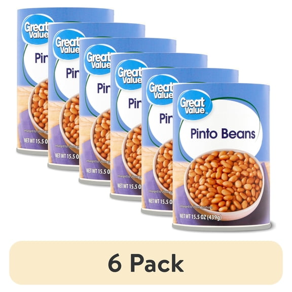 (6 pack) Great Value Pinto Beans, 15.5 oz
