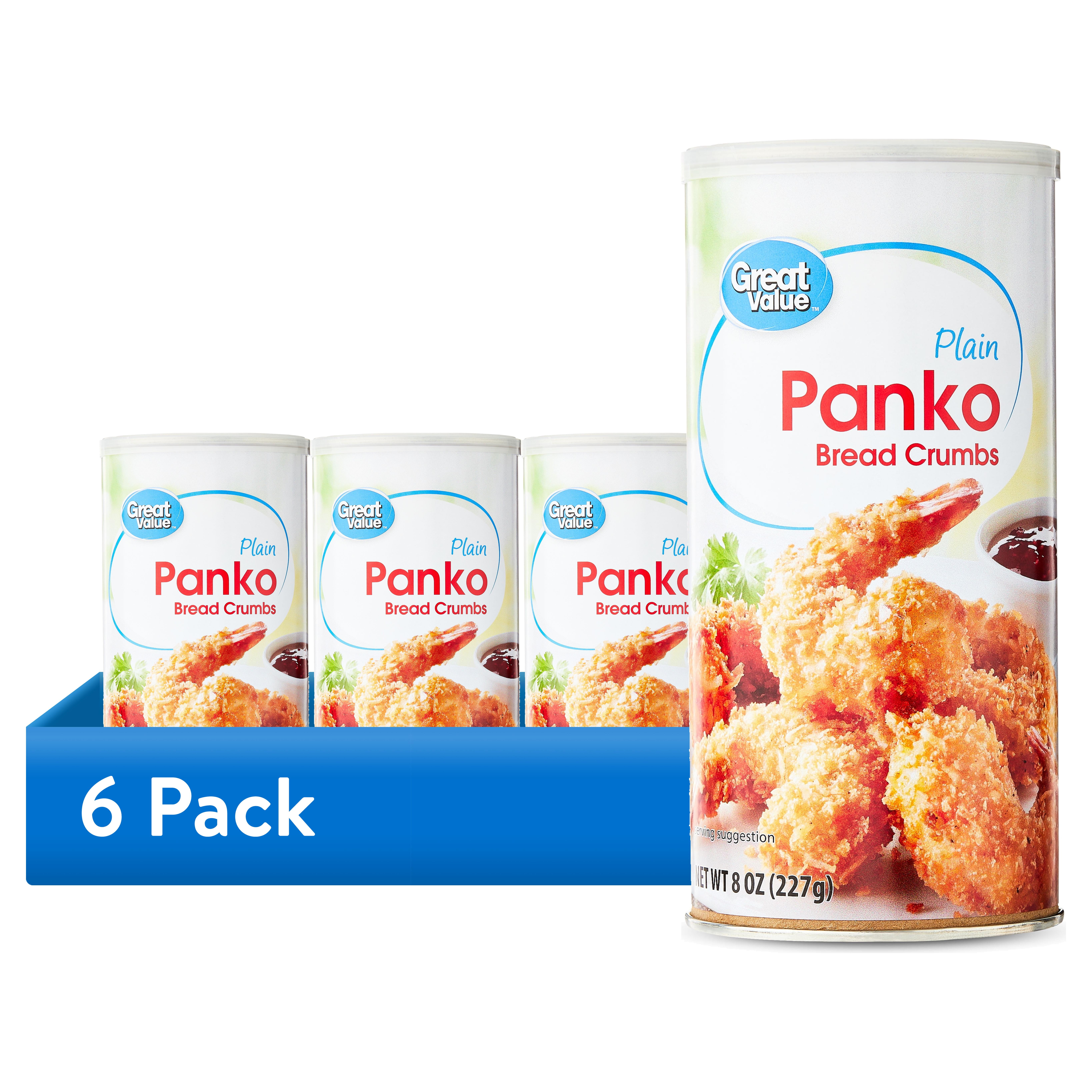 (6 pack) Great Value Plain Panko Bread Crumbs, 8 oz
