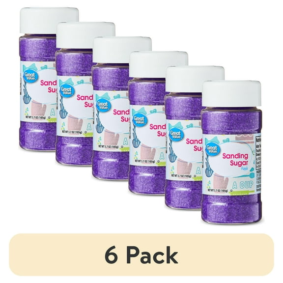(6 pack) Great Value Purple Sanding Sugar, 3.5 oz
