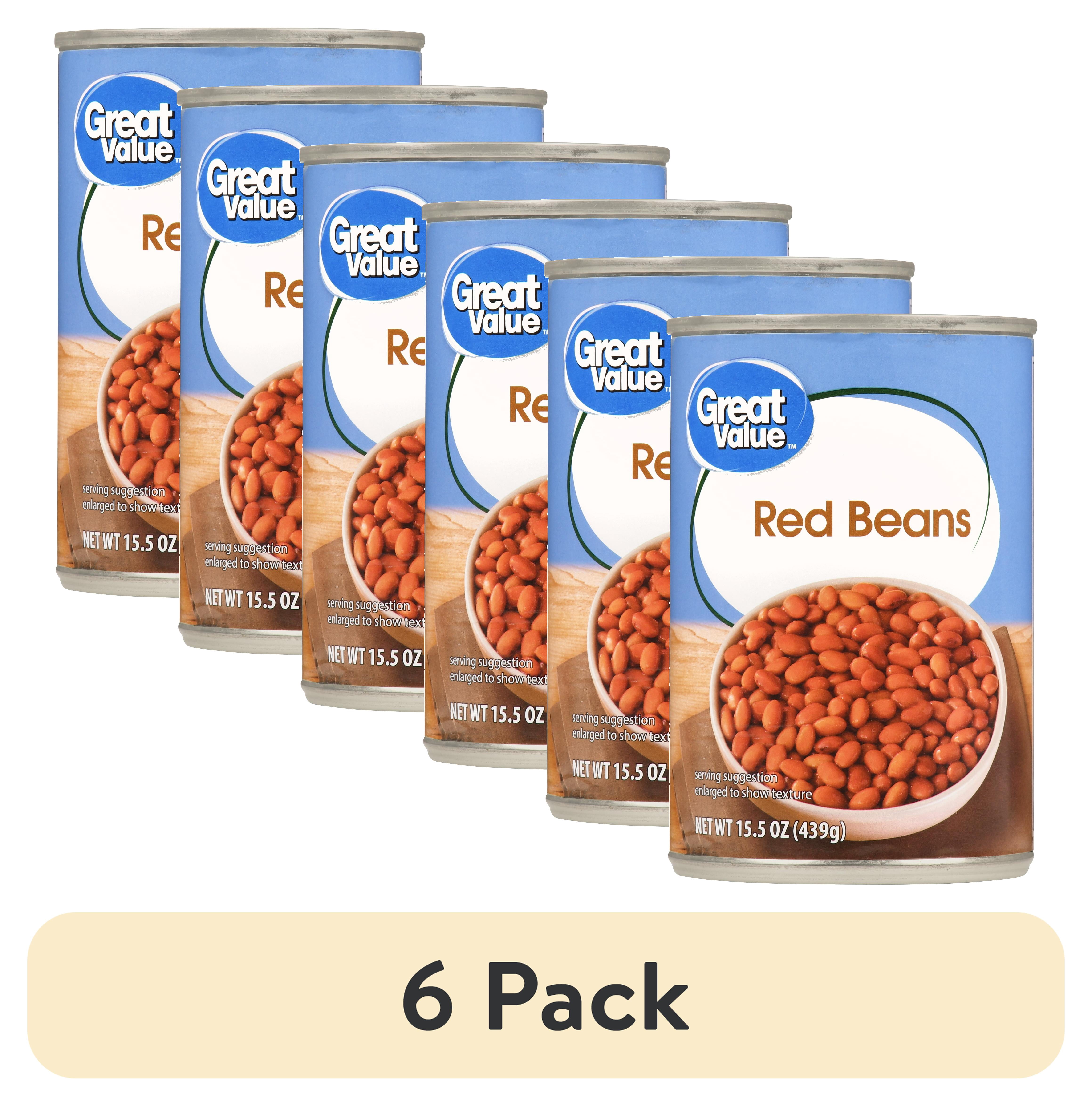 (6 pack) Great Value Red Bean, 15.5 oz