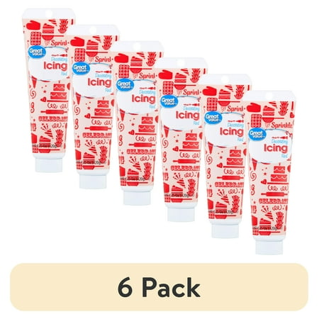 (6 pack) Great Value Red Decorating Icing, 4.25 oz