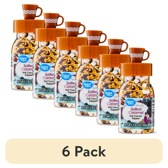 (6 pack) Great Value Salted Caramel Brown Hot Cocoa Topper Sprinkles, 2.82 oz