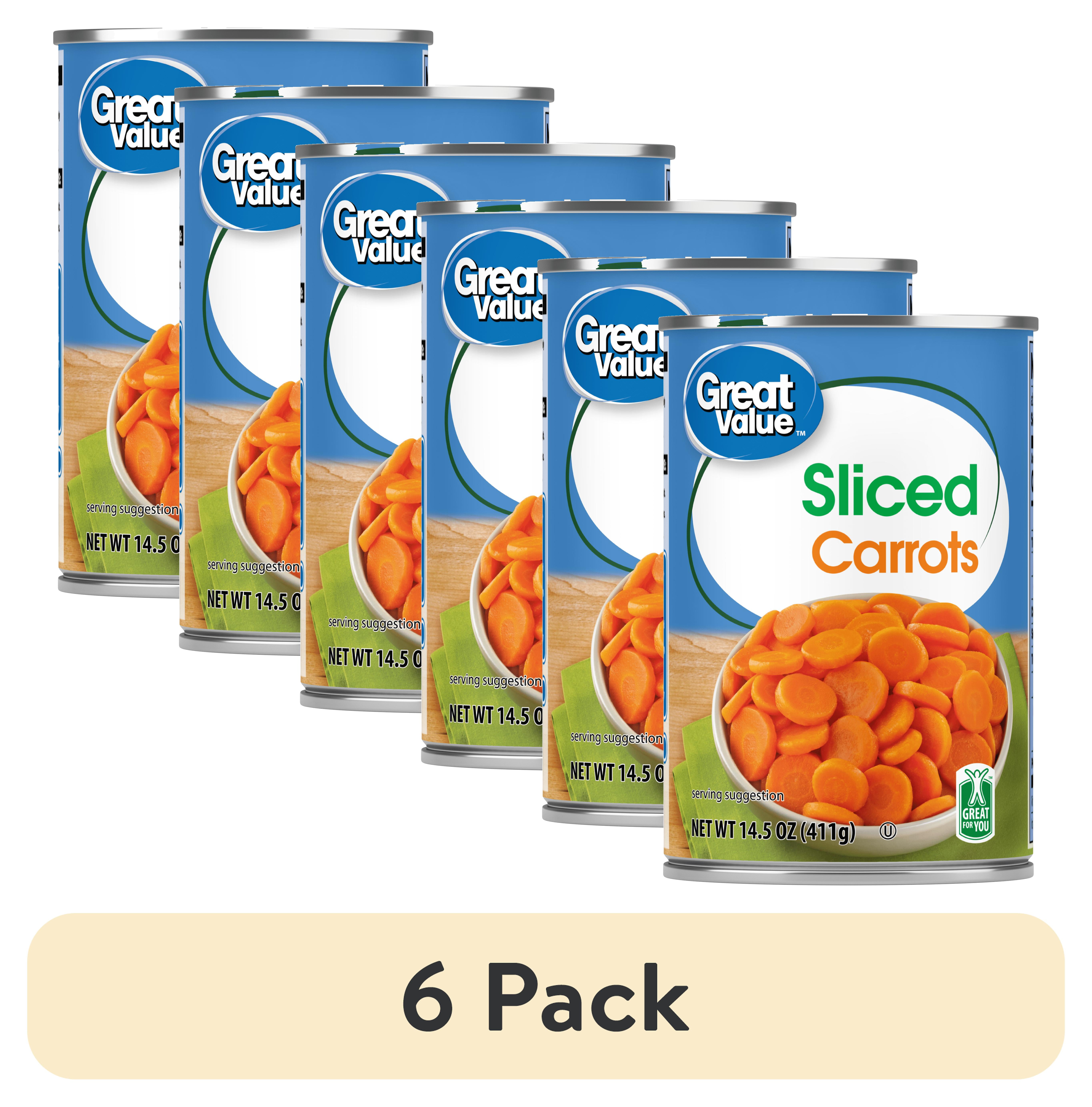 (6 pack) Great Value Sliced Carrots, 14.5 oz Can