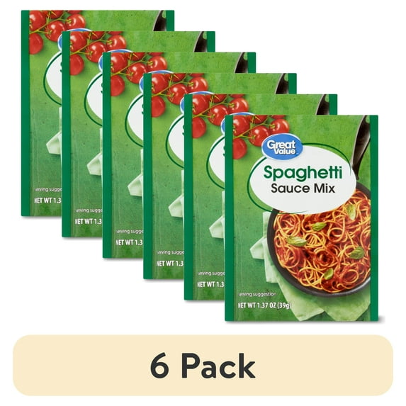 (6 pack) Great Value Spaghetti Sauce Mix, 1.37 oz