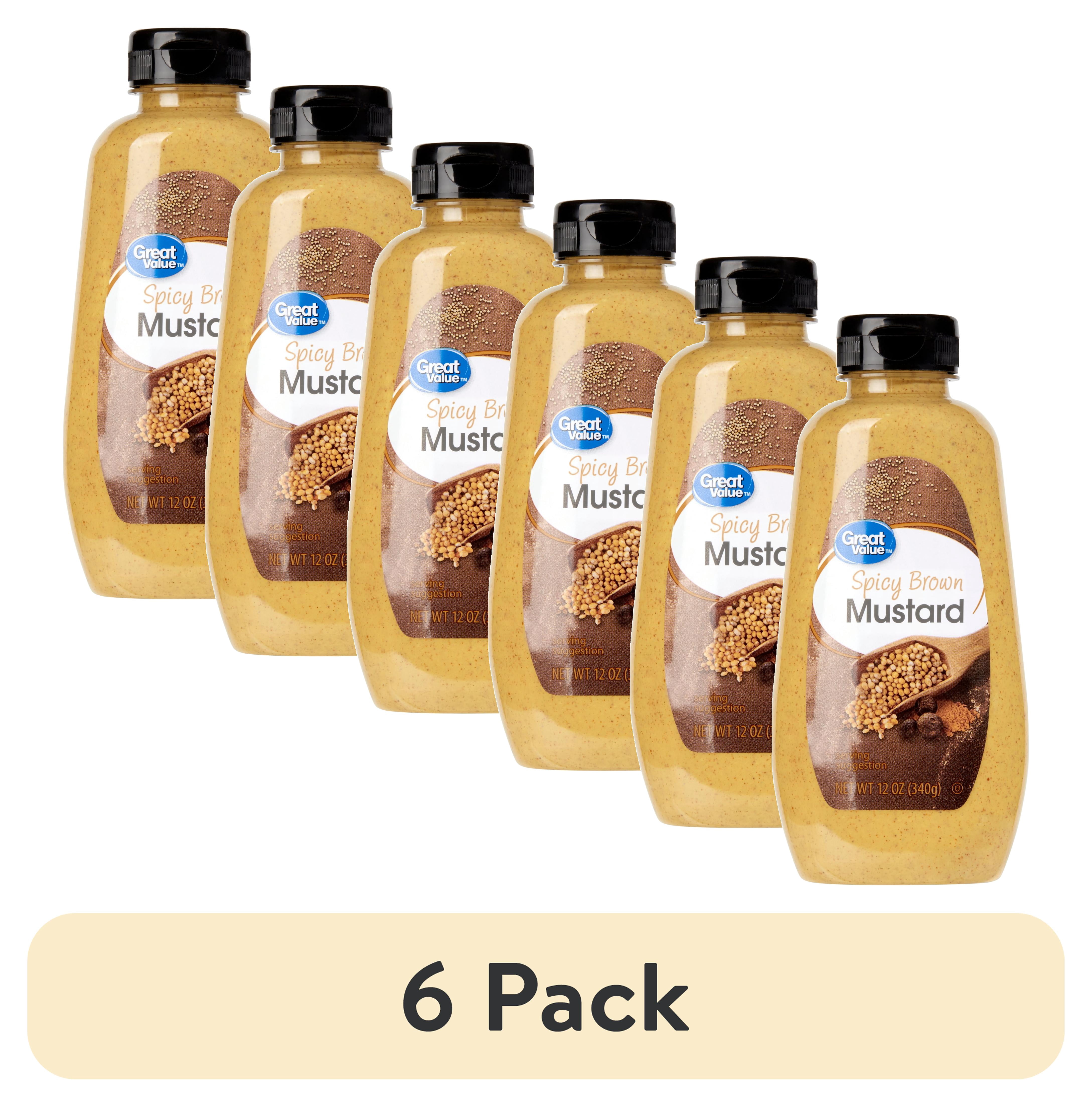 (6 pack) Great Value Spicy Brown Mustard, 12 oz