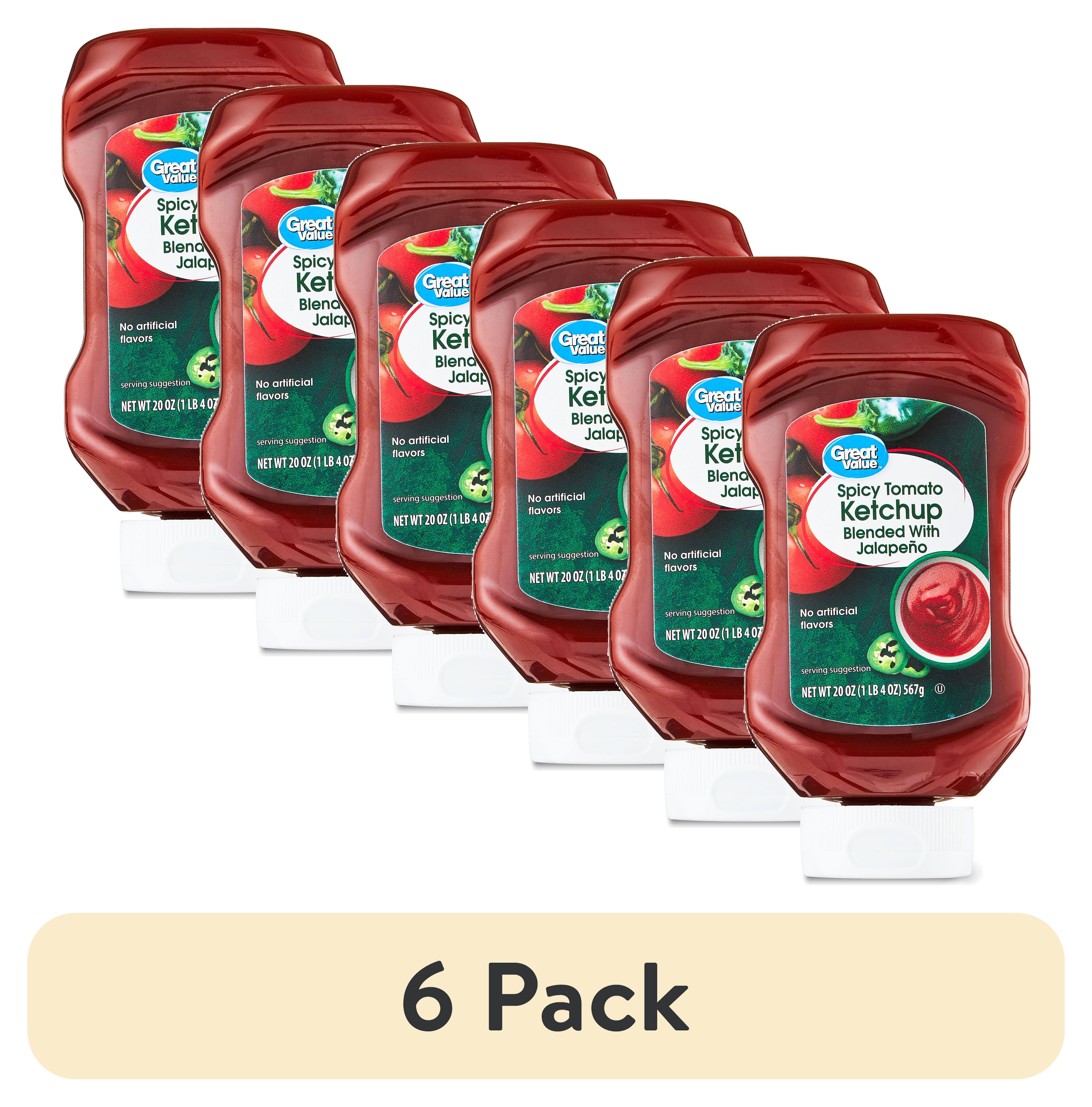 (6 pack) Great Value Spicy Tomato Ketchup, 20 oz
