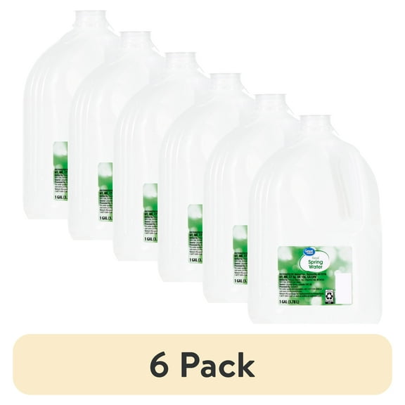 (6 pack) Great Value Spring Water, 1 Gallon