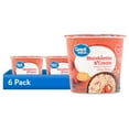thumbnail image 1 of (6 pack) Great Value Strawberries & Cream Instant Oatmeal Cup, 1.51 oz, 1 of 9