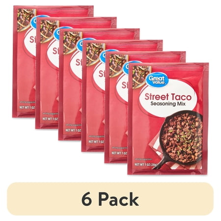(6 pack) Great Value Street Taco Seasoning Mix, 1 oz