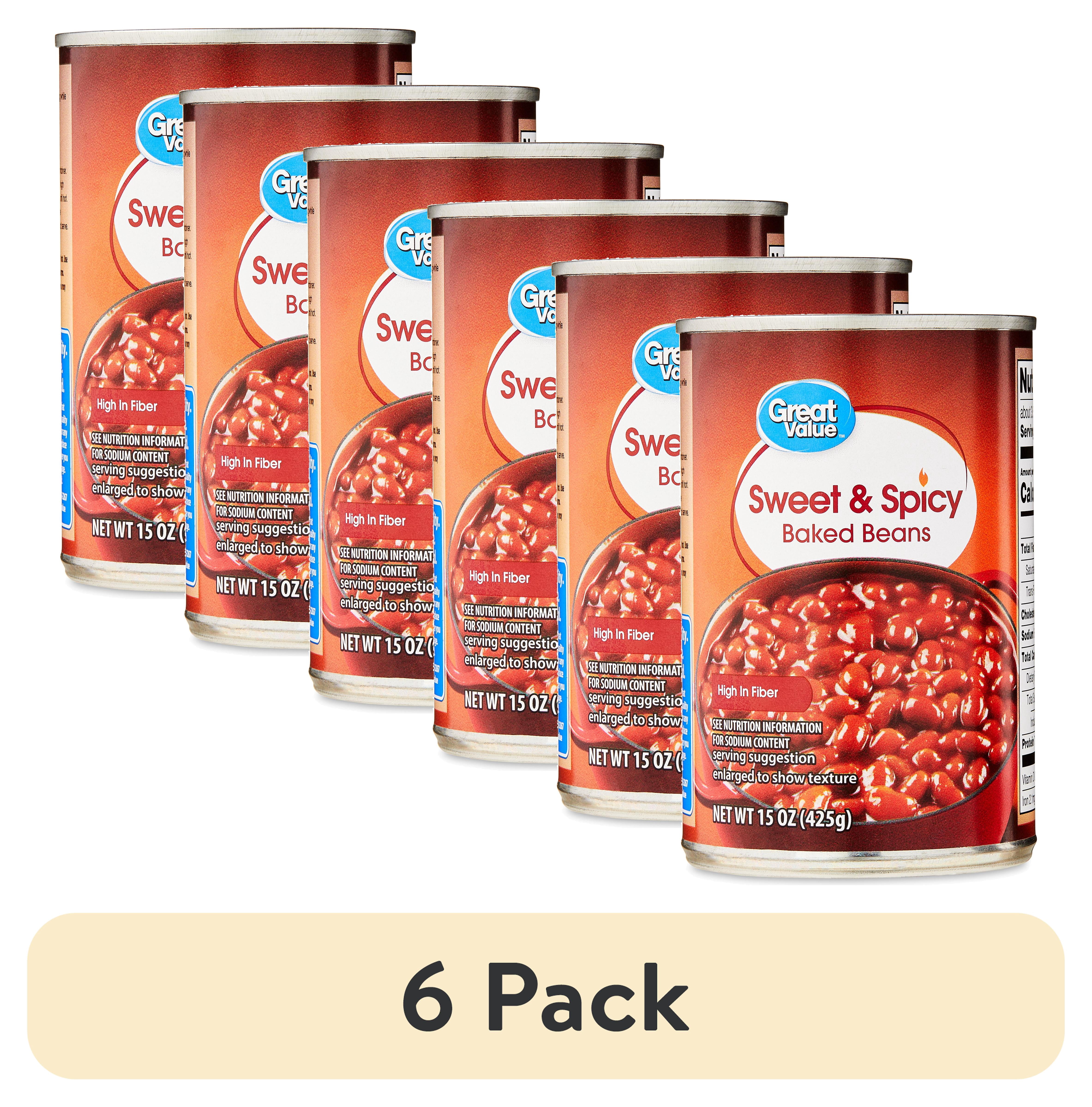 (6 pack) Great Value Sweet and Spicy Baked Beans, 15 oz