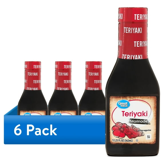(6 pack) Great Value Teriyaki Marinade, 12.25 fl oz