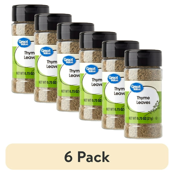 (6 pack) Great Value Thyme Leaves, 0.75 oz