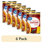 (6 pack) Great Value Traditional Refried Beans, 16 oz